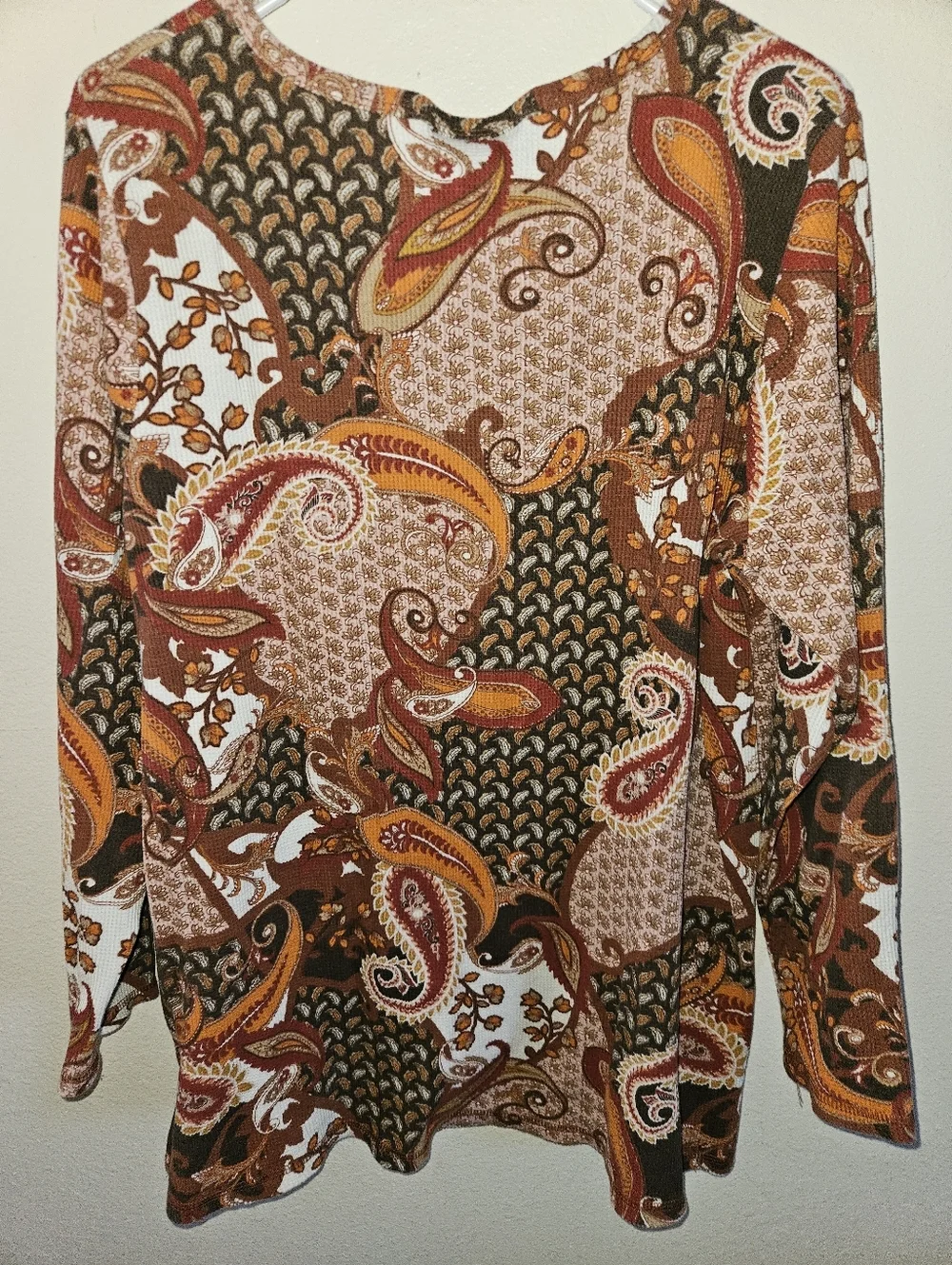 Roamans Womans Long Sleeve Henley Top Size L (18-20)